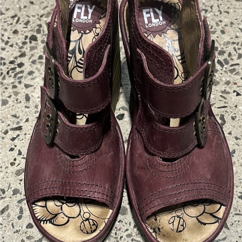 Fly London Deep purple Buckle Sandals